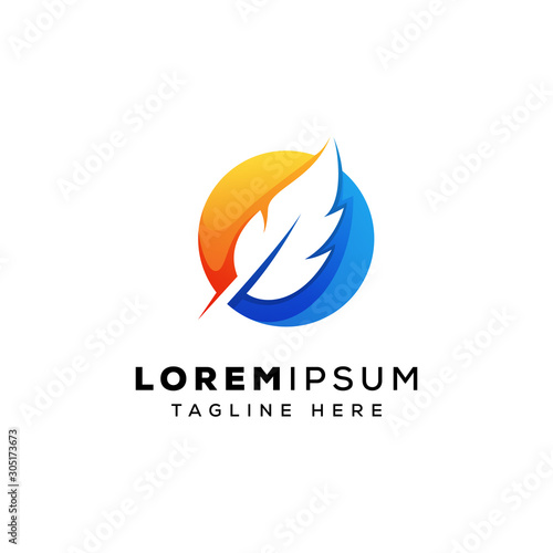 circle feather logo design for your brand