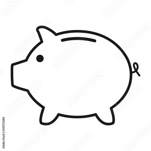 Piggy bank flat icon vector with no symbol. Money income