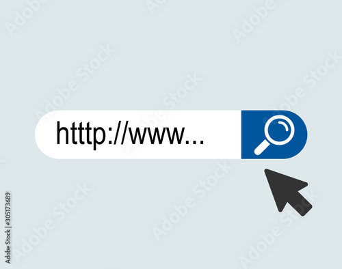 WWW internet search bar icon isolated on background.  Tool for web site, app, ui and logo