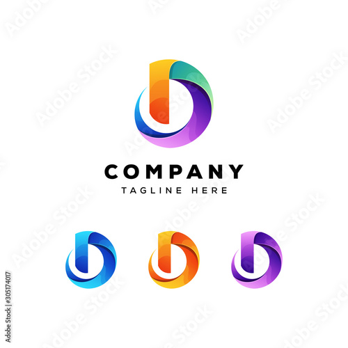 colorful letter d logo vector template