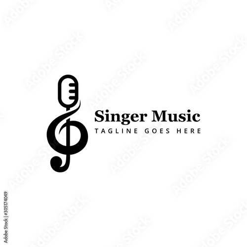 singer music logo concept for your brand