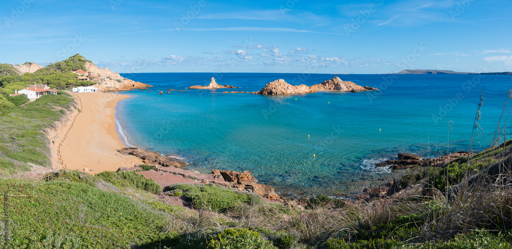 Cala Pregonda, une des plus belles plages de Minorque, îles Baléares