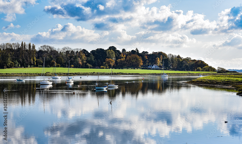 landscape with lake and blue sky landscape with lake and blue sky