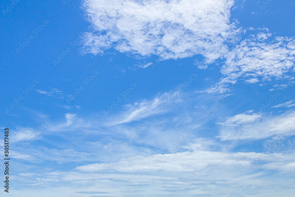 Fototapeta premium Blue sky and white clouds or cloudscape.