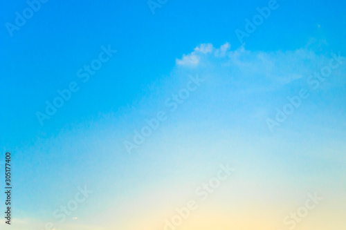 Gradient image photo of sunset or evening time of blue and orange color for background.