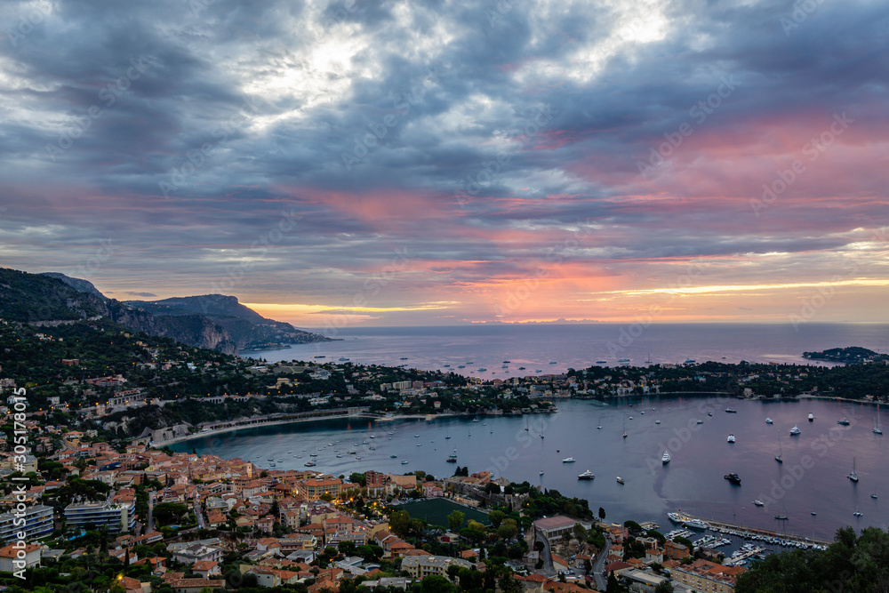 Dramatic sunrise on the Cote d'Azur