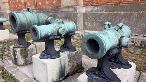 different types of old cannons in Vienna Austria