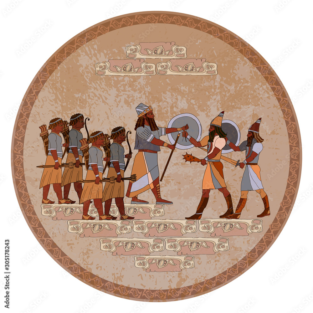 Ancient Sumerian culture. Old civilization art. Akkadian Empire