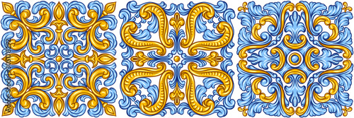 Portuguese azulejo ceramic tile pattern.