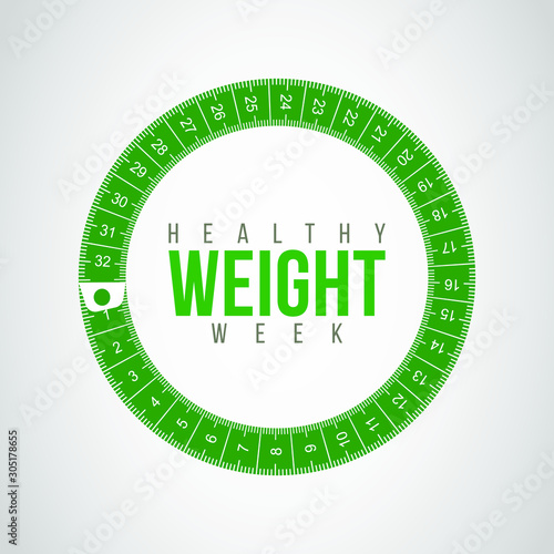 Vector illustration on the theme of Healthy weight week in January