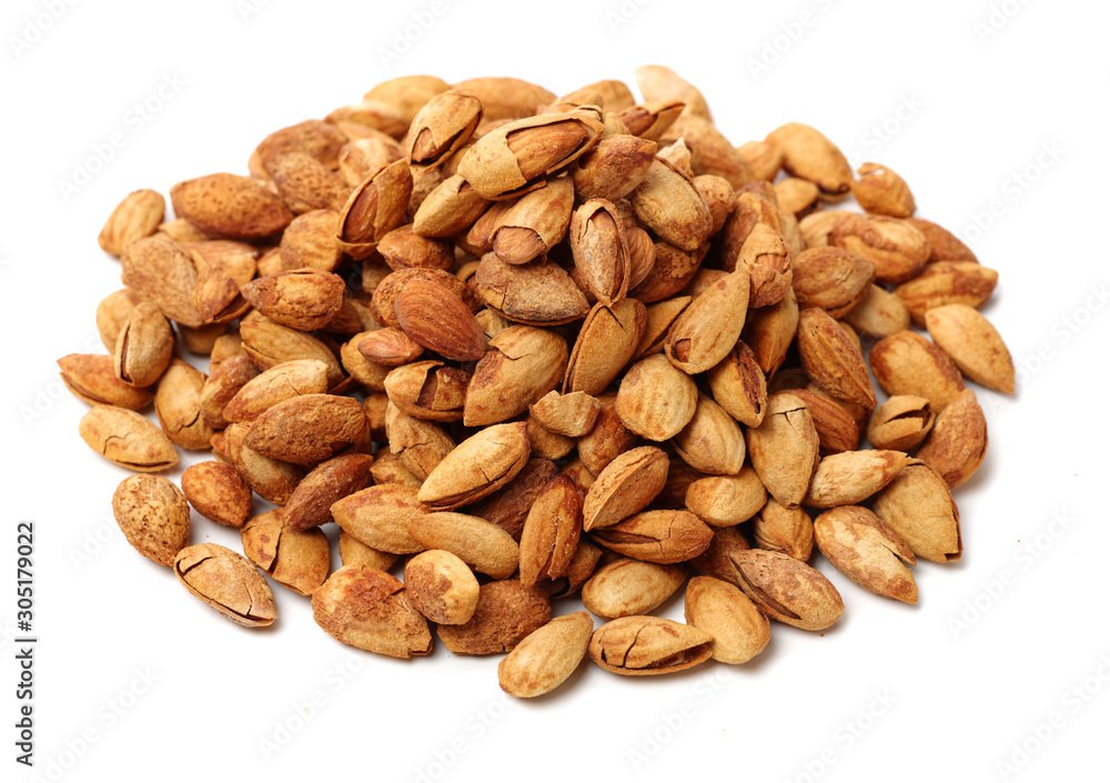 Apricot kernel isolated on white background Apricot kernel isolated on white background