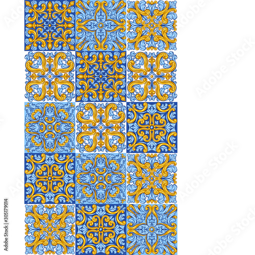 Portuguese azulejo ceramic tile pattern.