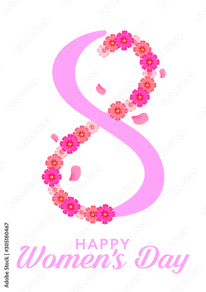 stock vector International women's day flower background templates for card, poster, flyer and other users