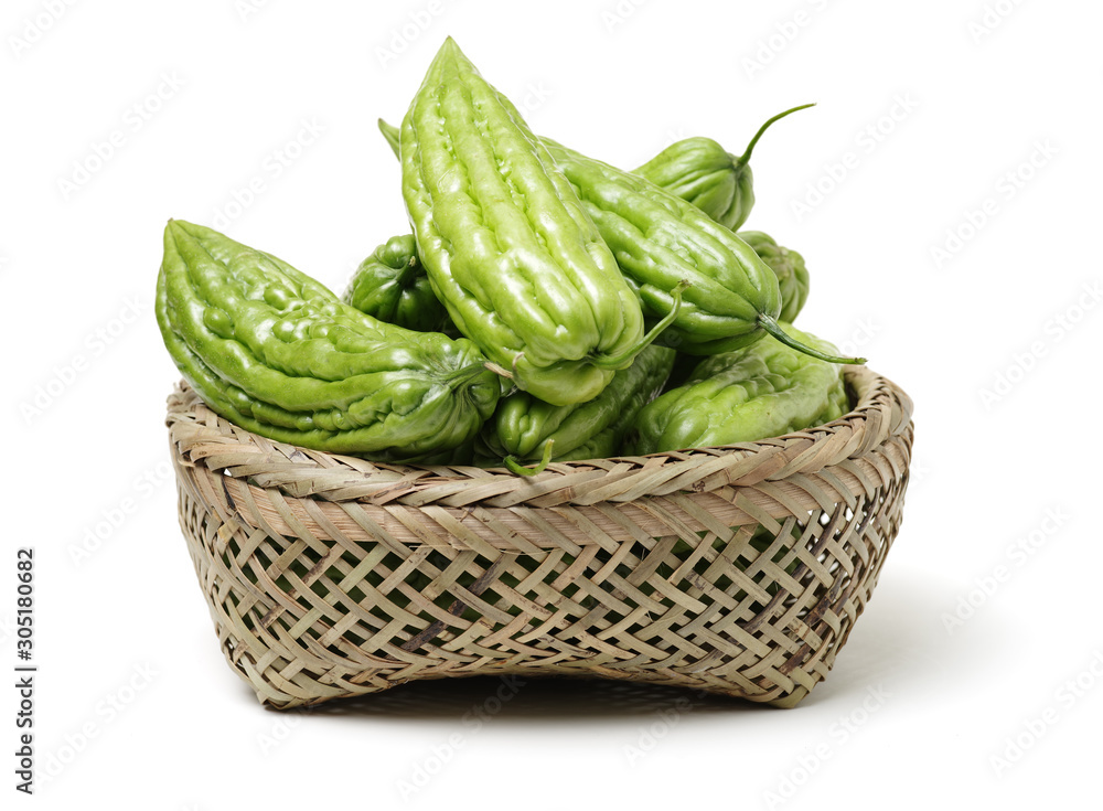 Bitter melon , Bitter gourd on white background Bitter melon , Bitter gourd on white background