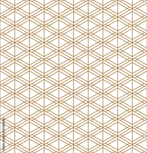 Seamless geometric pattern inspired by Japanese woodworking style Kumiko zaiku.