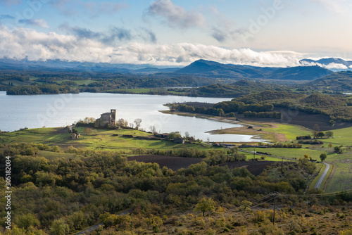 Fototapeta Naklejka Na Ścianę i Meble -  Panoramic view of Ullibarri-Gamboa reservoir, Basque Country, Spain