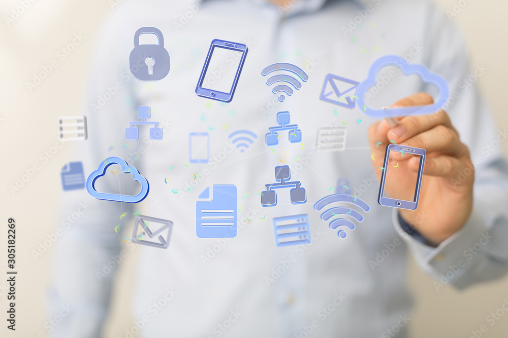 Protect Cloud Information Data Concept.. Protect Cloud Information Data Concept..