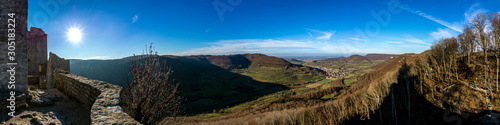 Blick von der Ruine Reu  enstein  Panoramaaufnahme