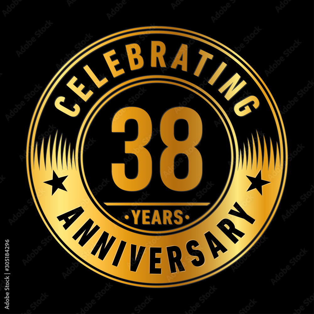 38 years anniversary celebration logo template. Thirty-eight years vector and illustration.