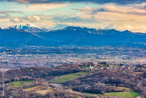 First snow in the mountains of Friuli. Clear air. Italy