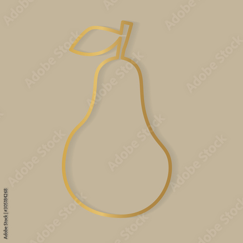 golden pear fruit icon- vector illustration