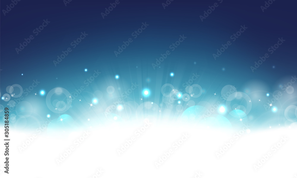 Abstract bokeh and snow with rays of light, vector art illustration. Abstract bokeh and snow with rays of light, vector art illustration.