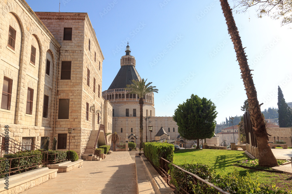 Garden of the Basilica Church of the Annunciation in Nazareth, Israel