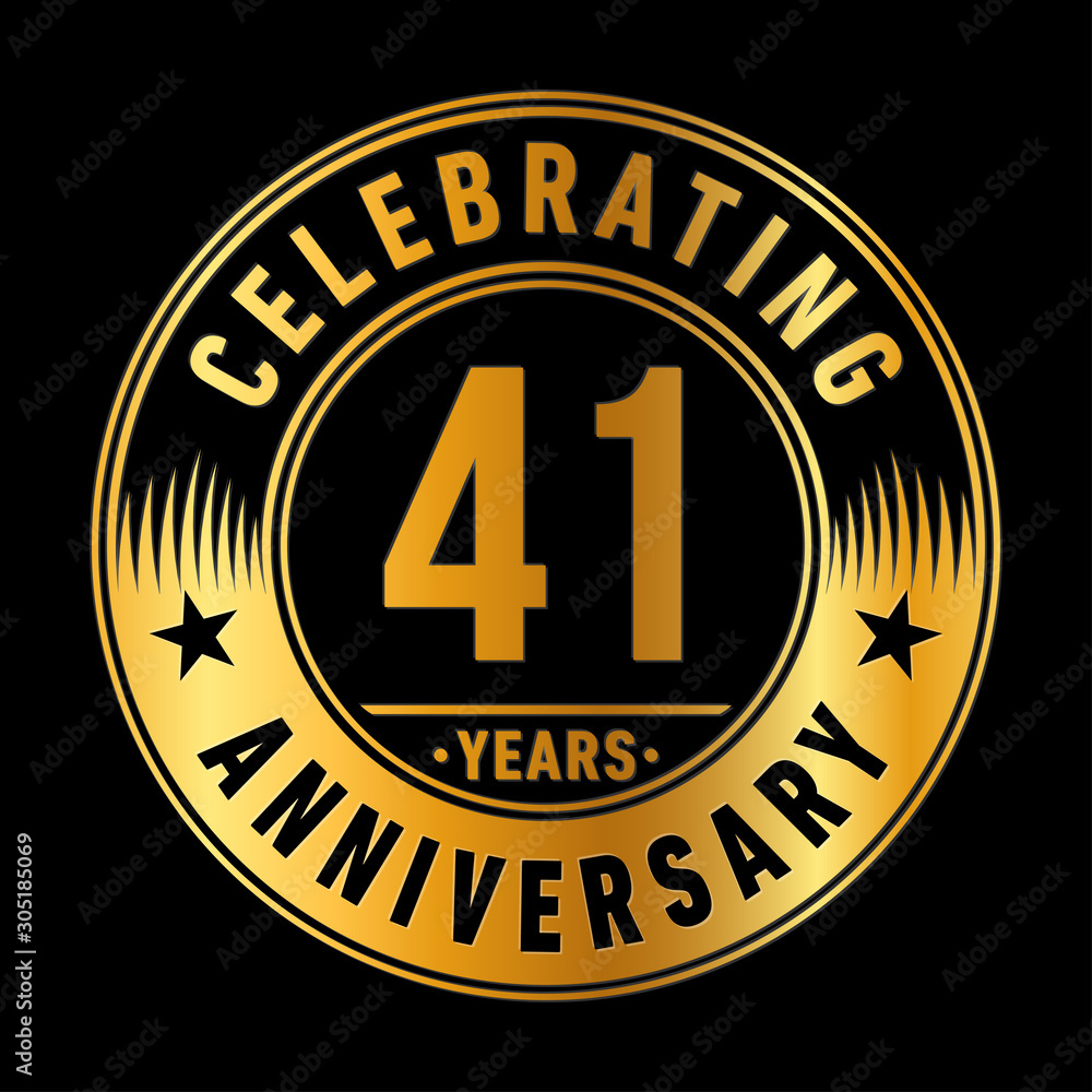 41 years anniversary celebration logo template. Forty-one years vector and illustration.