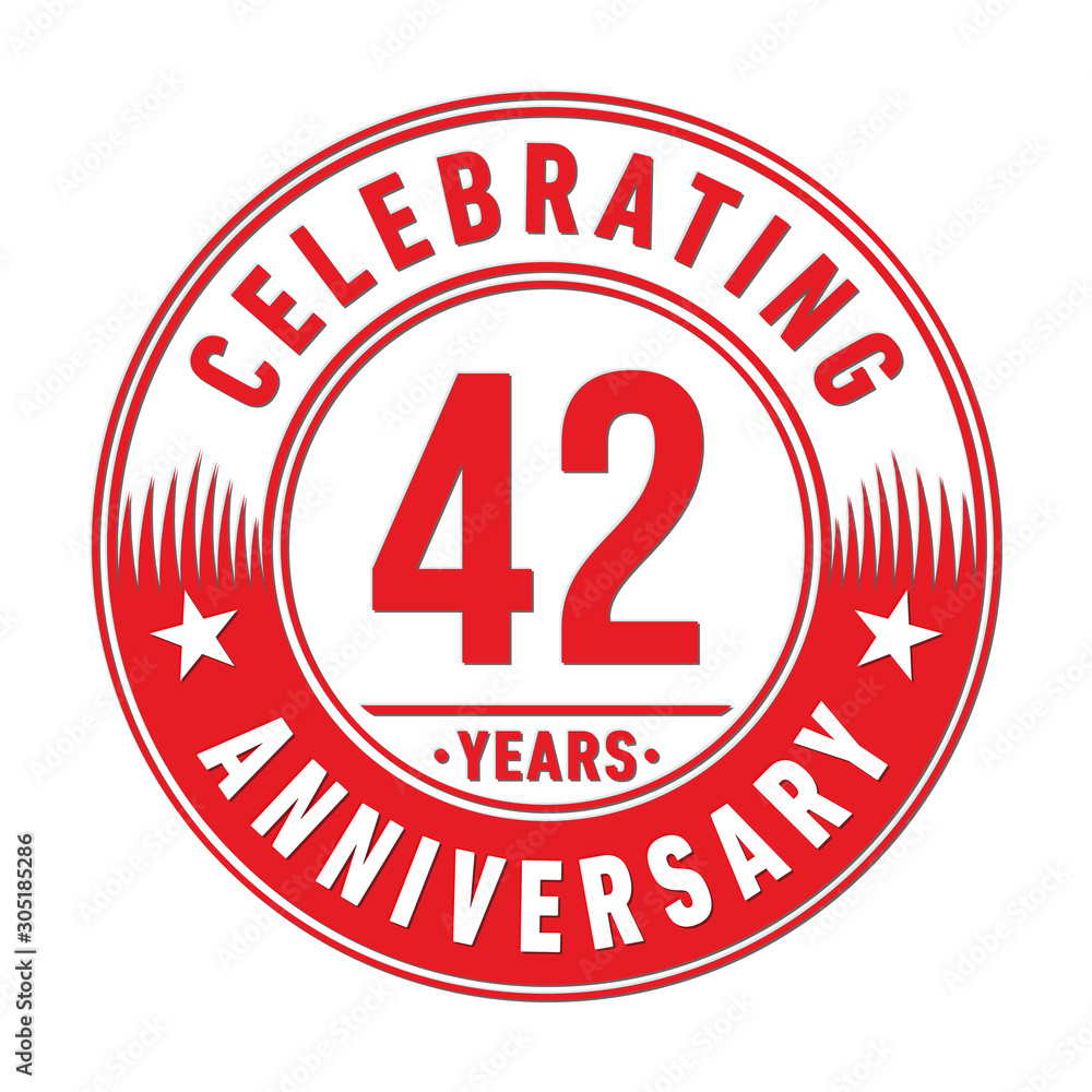 42 years anniversary celebration logo template. Forty-two years vector and illustration. 42 years anniversary celebration logo template. Forty-two years vector and illustration.
