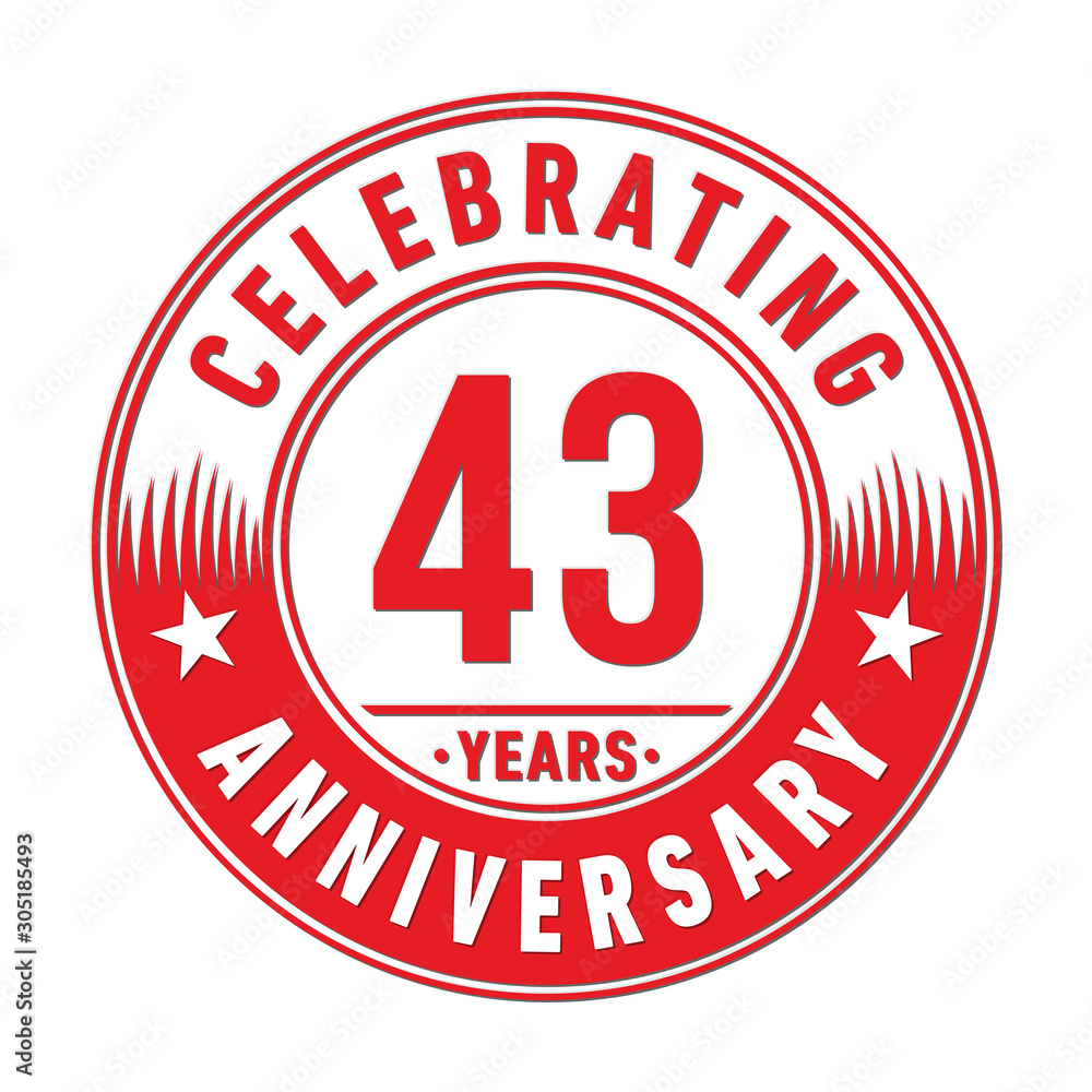 43 years anniversary celebration logo template. Forty-three years vector and illustration. 43 years anniversary celebration logo template. Forty-three years vector and illustration.