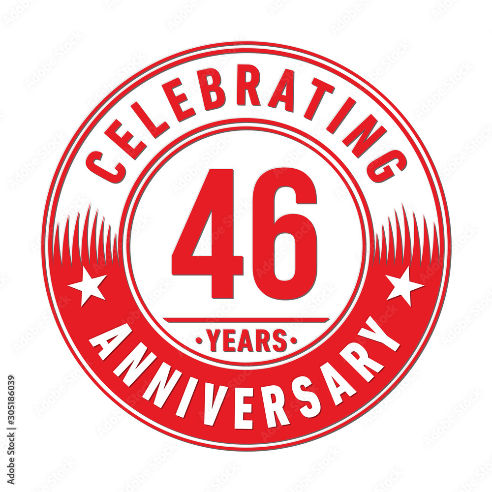 46 years anniversary celebration logo template. Forty-six years vector and illustration.
