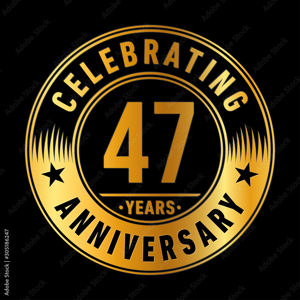 47 years anniversary celebration logo template. Forty-seven years vector and illustration.