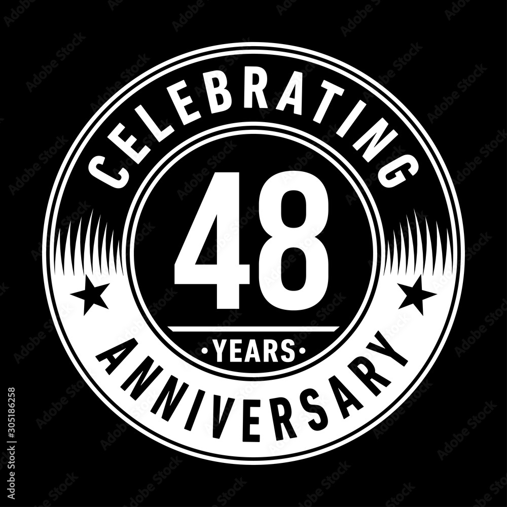48 years anniversary celebration logo template. Forty-eight years vector and illustration.