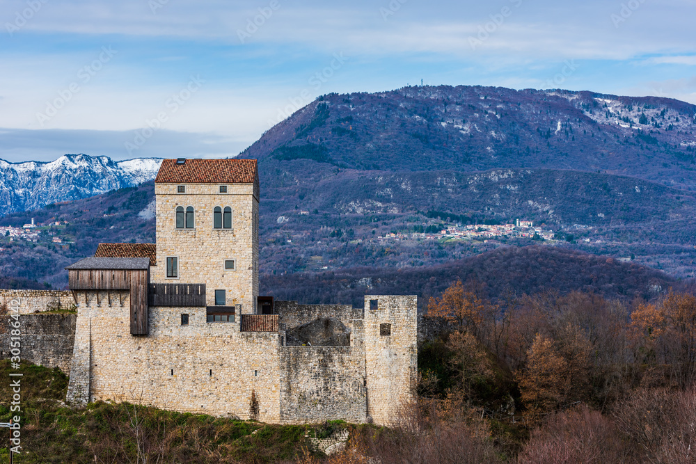 Castle and fortified village of Ragogna. Middle Ages to discover. Friuli. Italy