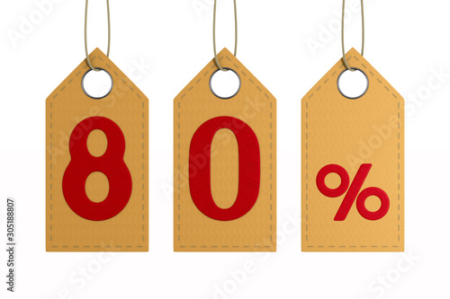 Eighty percent on white bac...