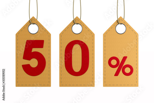 Fifty percent on white back...