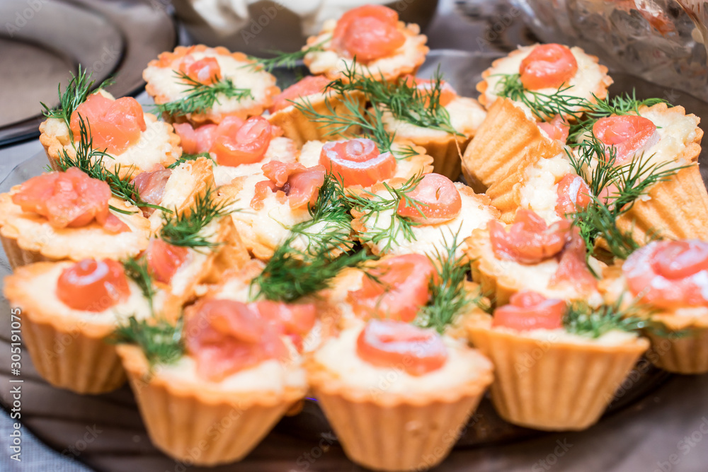 tartlets with red fish tartlets with red fish