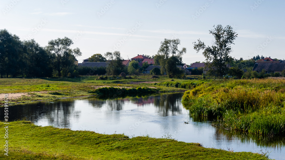 Narwiański Park Narodowy, Rzeka Narew w Surażu, Podlasie, Polska Narwiański Park Narodowy, Rzeka Narew w Surażu, Podlasie, Polska