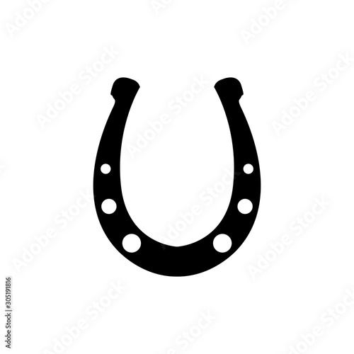 horseshoe icon vector in flat style 