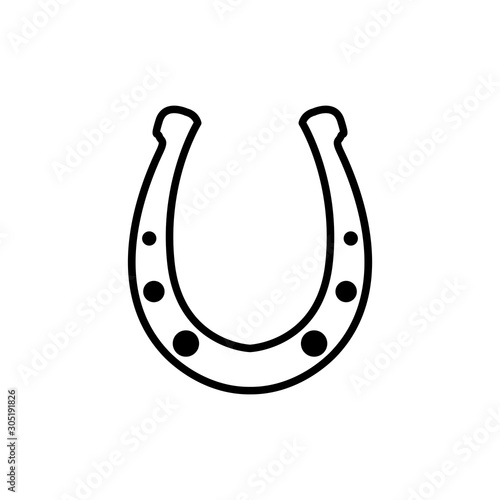 horseshoe icon vector in flat style 
