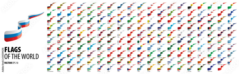 Fototapeta premium National flags of the countries. Vector illustration on white background