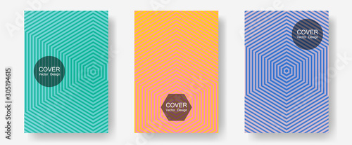 Abstract shapes of multiple lines halftone patterns.