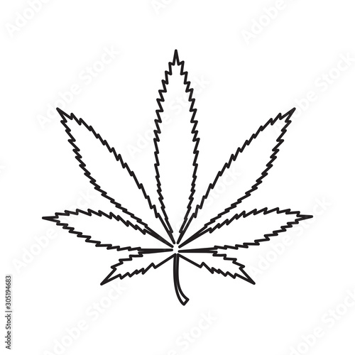 Hemp Marijuana Icon Vector Simple Design