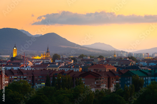 Downtown of Vitoria-Gasteiz at sunset, Basque Country, Spain photo