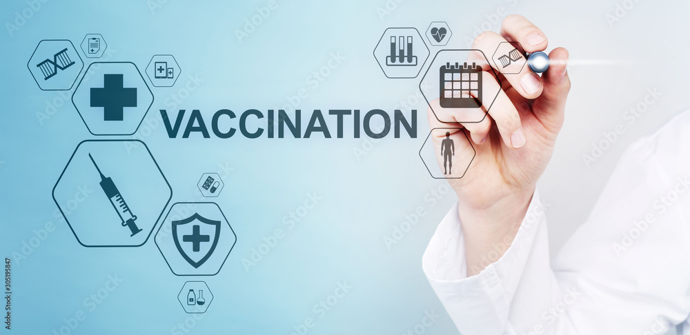 Vaccination Medical Healthcare concept of virtual screen. Vaccination Medical Healthcare concept of virtual screen.