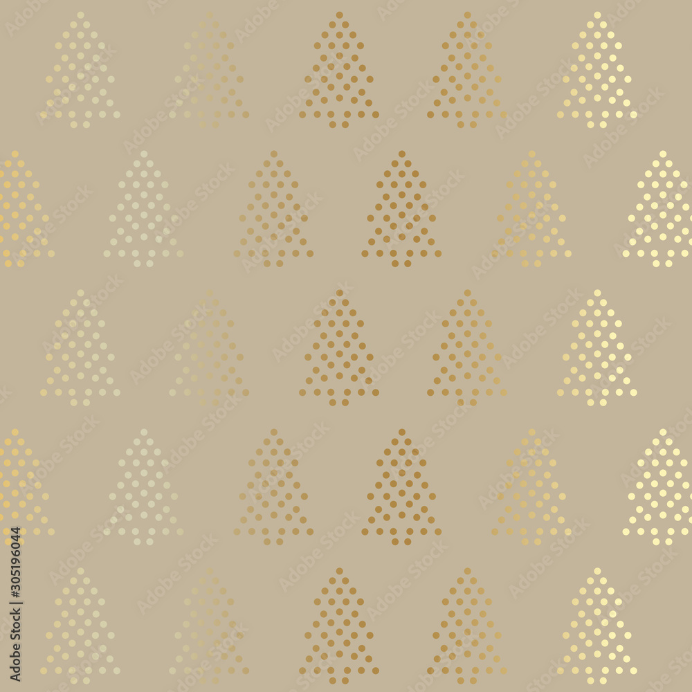golden christmas tree background- vector illustration