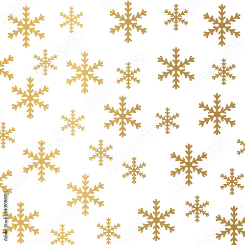 golden snowflakes background- vector illustration