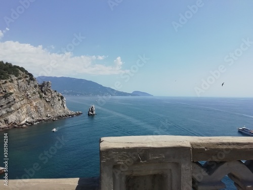 Mountains and the sea.