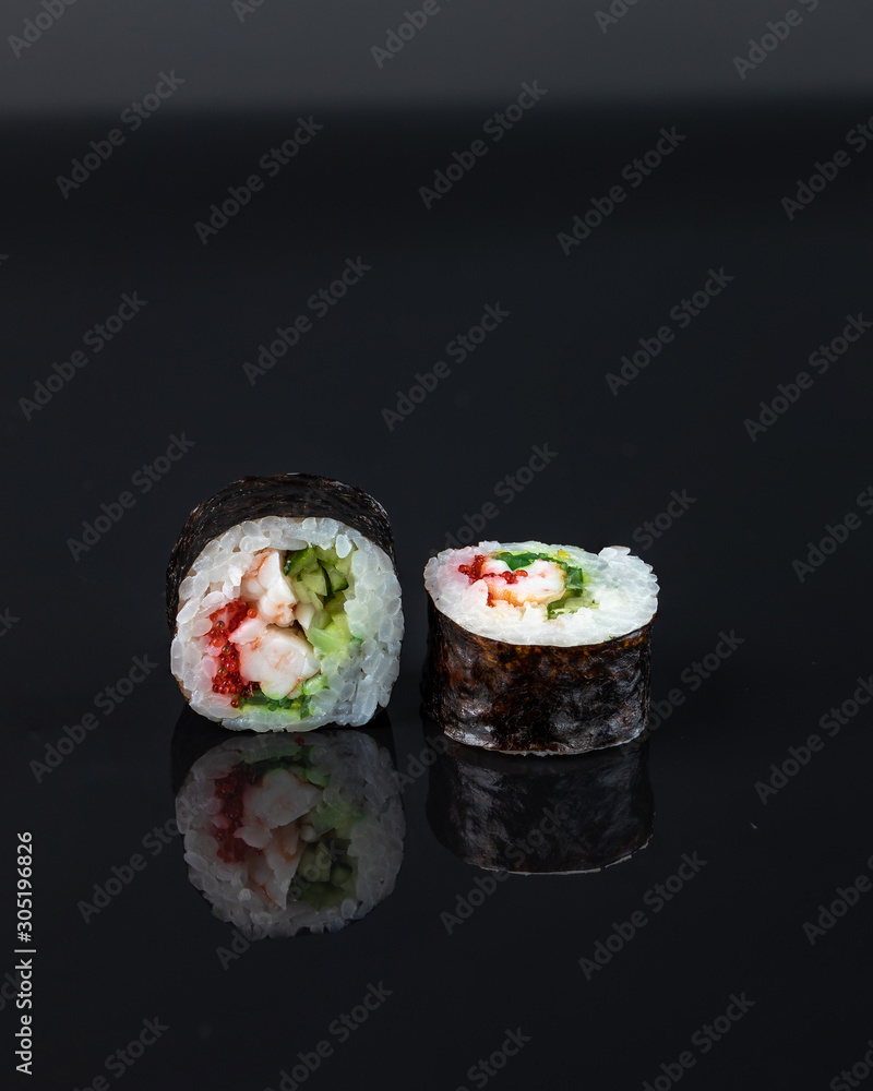 Sushi, rolls, are a traditional dish of the cuisine of the land of the rising sun. Sushi, rolls, are a traditional dish of the cuisine of the land of the rising sun.