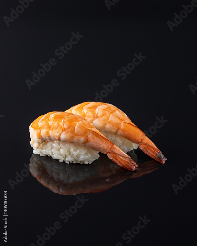 rice sushi and fresh fish